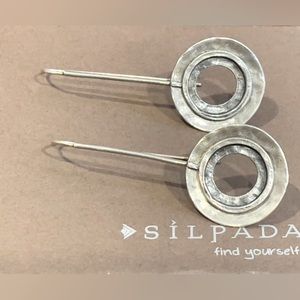 Silpada Sterling Silver long disc threader earrings